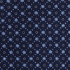 Navy Dotted Floral Printed Silk Tie