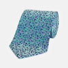 Floral Birds Green and Navy Silk Tie