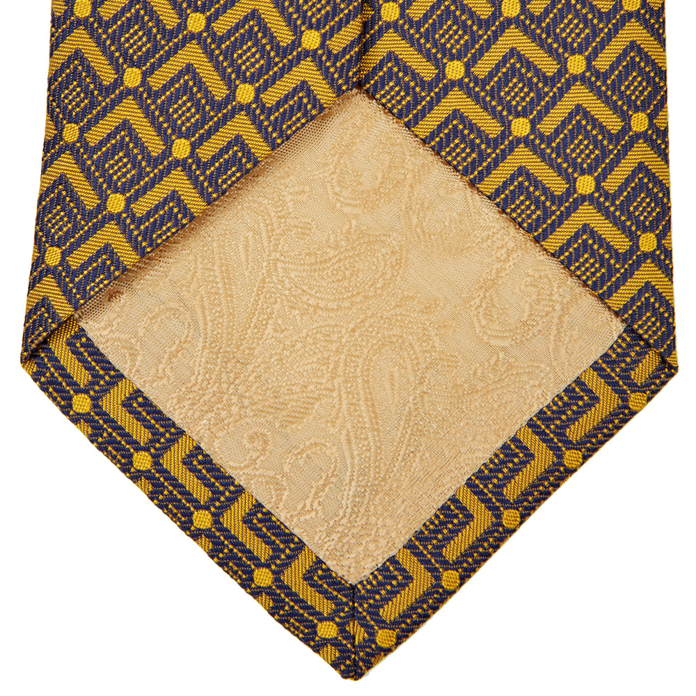Rounded Cubes Yellow Silk Tie