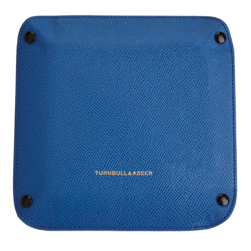Royal Blue Square Leather Travel Tray