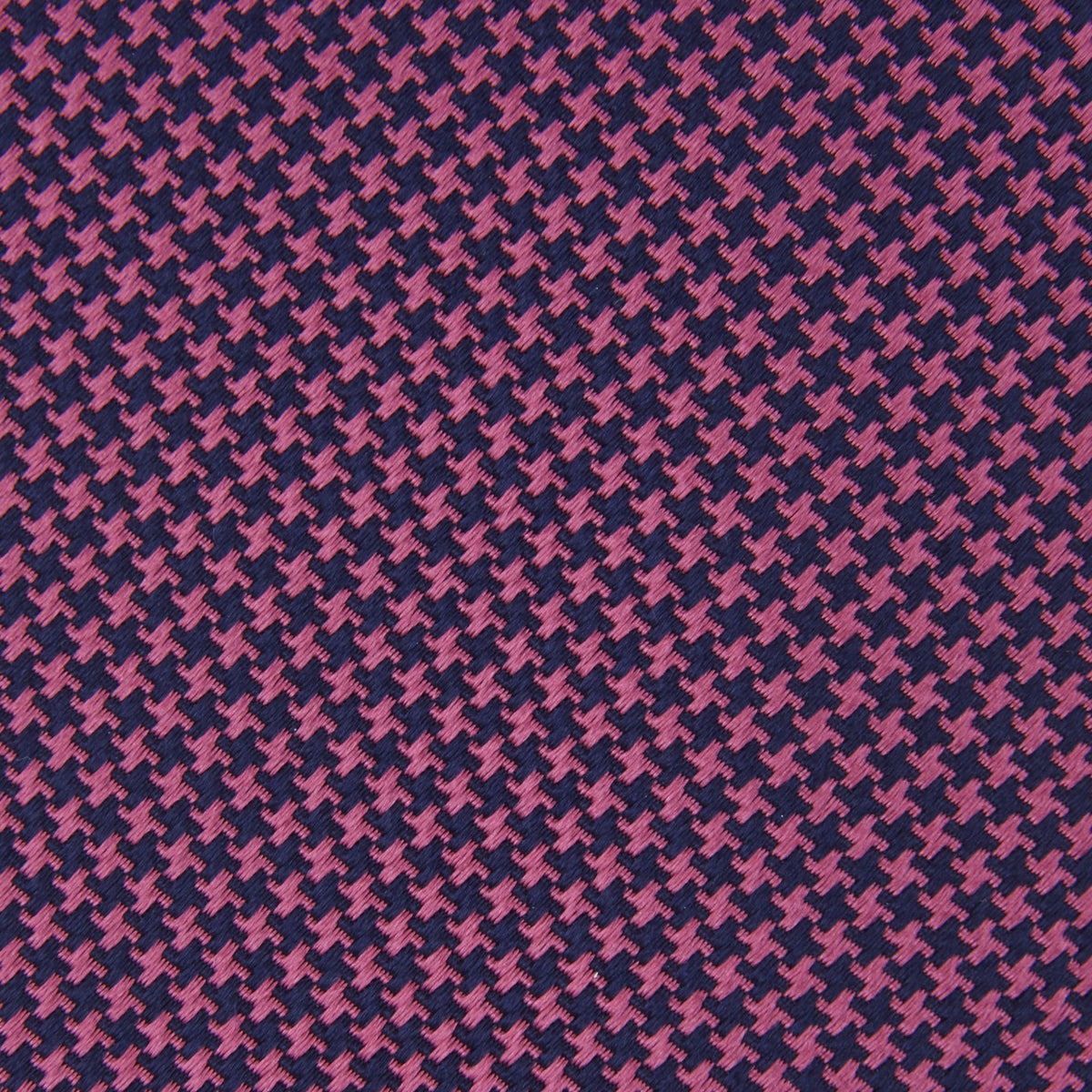 Slim Navy and Pink Houndstooth Silk Tie