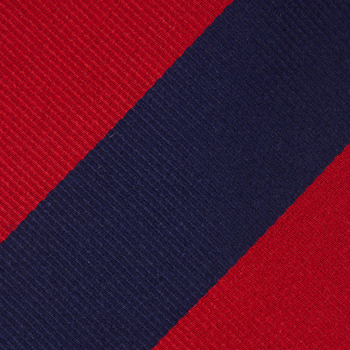 Navy and Red Block Stripe Repp Silk Tie