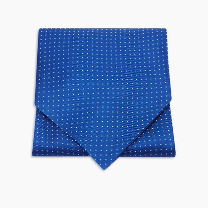 Royal Blue and White Small Spot Silk Ascot Tie Image 2