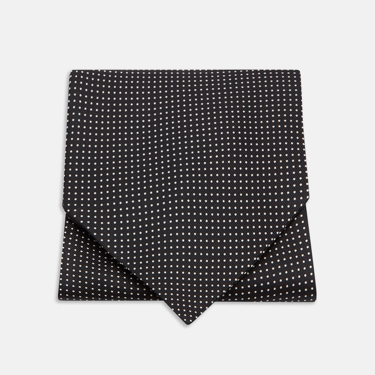 White Mini Spot Silk Cravat