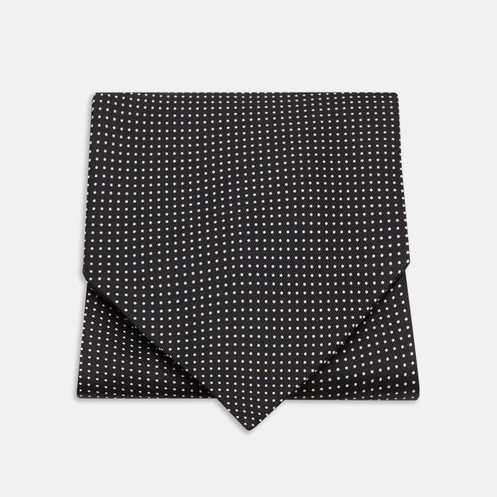 Black and White Mini Spot Silk Cravat