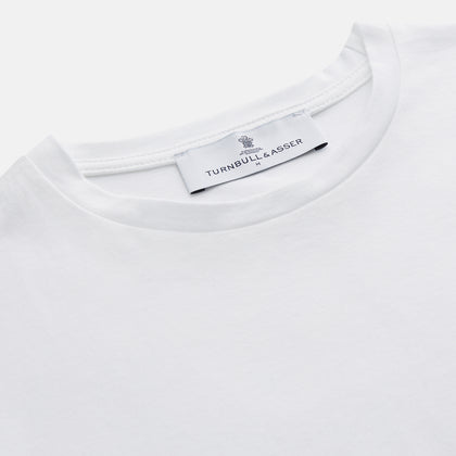 White Davey Cotton T-Shirt Image 3