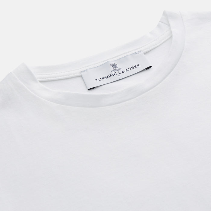 White Davey Cotton T-Shirt Image 3