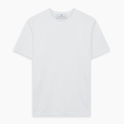 White Davey Cotton T-Shirt Image 7
