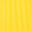 View 2 of product A single Bright Yellow Long Cotton Sock by Turnbull & Asser is shown on a light gray background, featuring a ribbed leg and smooth foot, crafted from luxurious Fil d'Ecosse cotton.
