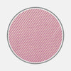 View 1 of product A detailed view of Turnbull & Asser's Lilac Fine Twill Cotton Fabric, featuring soft pink and white diagonal stripes, displayed within a circular frame on a white background.