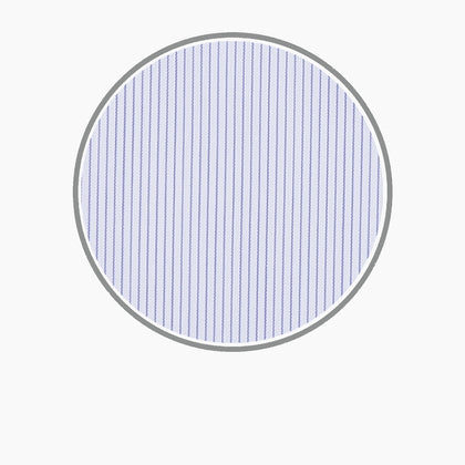 White and Blue Fine Stripe Sea Island Quality Cotton Fabric Image 2